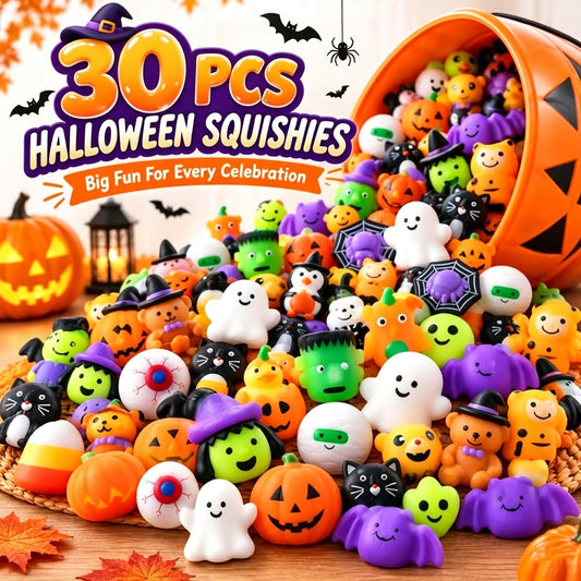 Halloween Mochi Squishy Toys | Non‑Candy Trick or Treat Goodie Bag Fillers for Kids Halloween Party Favors