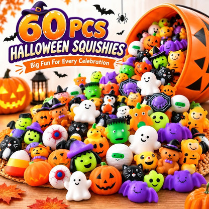 Halloween Mochi Squishy Toys | Non‑Candy Trick or Treat Goodie Bag Fillers for Kids Halloween Party Favors