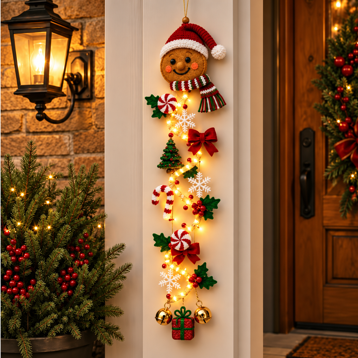 ☃️ Lighted Snowman Christmas Hanging Decor for Porch and Doorway