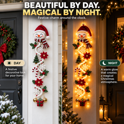☃️ Lighted Snowman Christmas Hanging Decor for Porch and Doorway