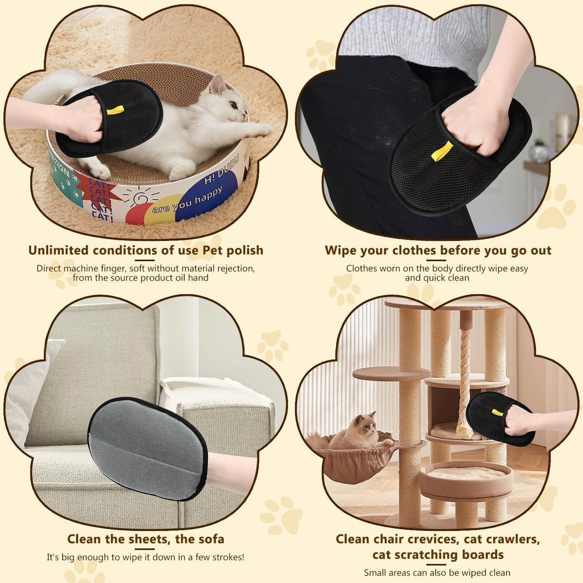 Efficient Pet Hair Removal Gloves – Ideal for Cats and Dogs