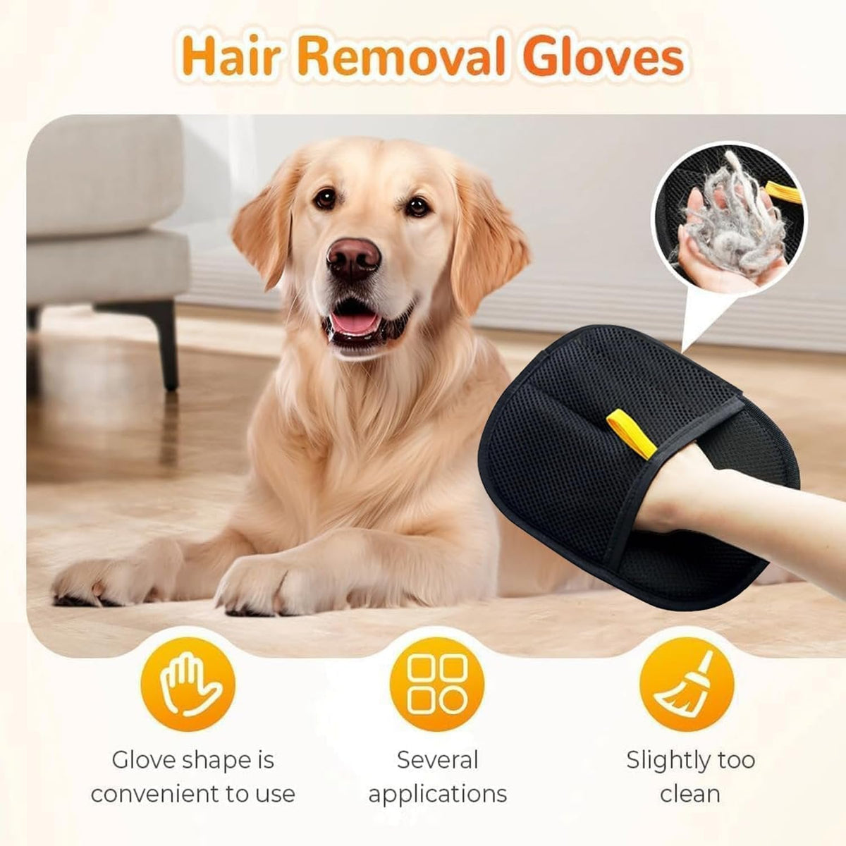 Efficient Pet Hair Removal Gloves – Ideal for Cats and Dogs