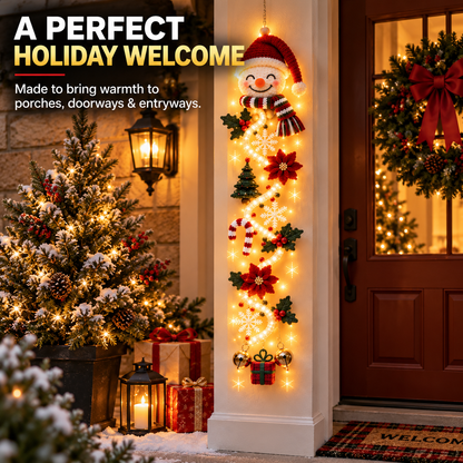 ☃️ Lighted Snowman Christmas Hanging Decor for Porch and Doorway
