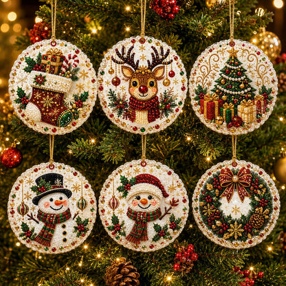 🎄Christmas DIY Diamond Painting Ornaments Kit (6 PCS)🎅