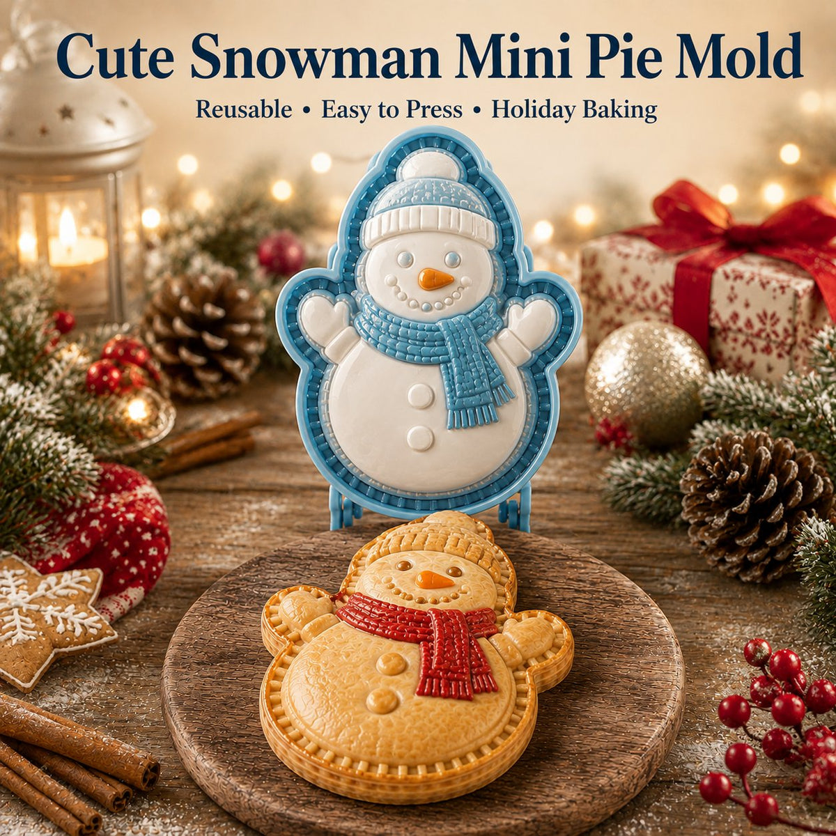 🎅 8-Design Christmas Mini Pie Mold – Festive Holiday Baking Tool for Cookies & Treats