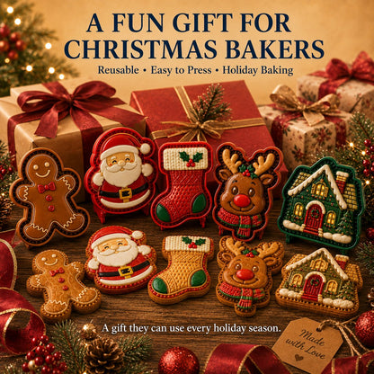 🎅 8-Design Christmas Mini Pie Mold – Festive Holiday Baking Tool for Cookies & Treats