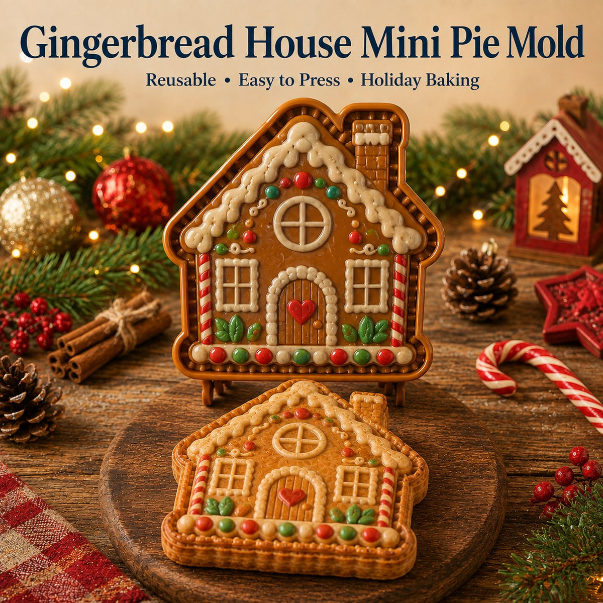 🎅 8-Design Christmas Mini Pie Mold – Festive Holiday Baking Tool for Cookies & Treats
