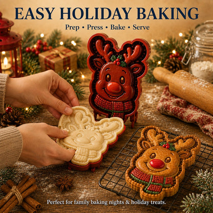 🎅 8-Design Christmas Mini Pie Mold – Festive Holiday Baking Tool for Cookies & Treats